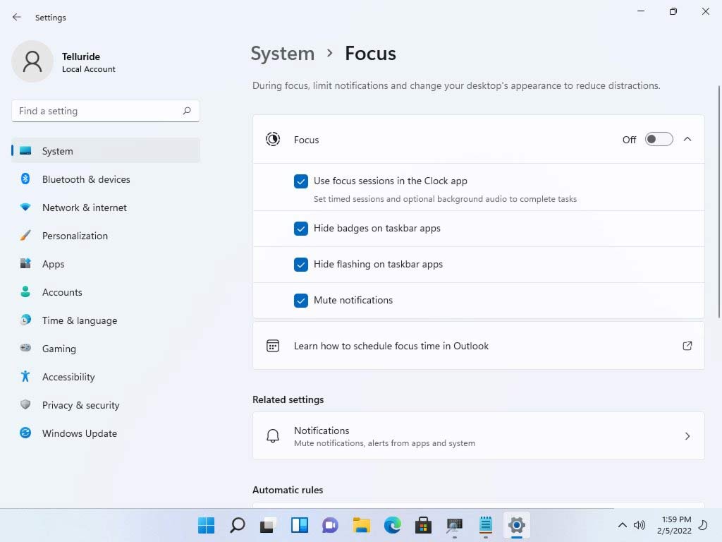 Windows 11 Focus