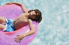 Boy in swimming pool