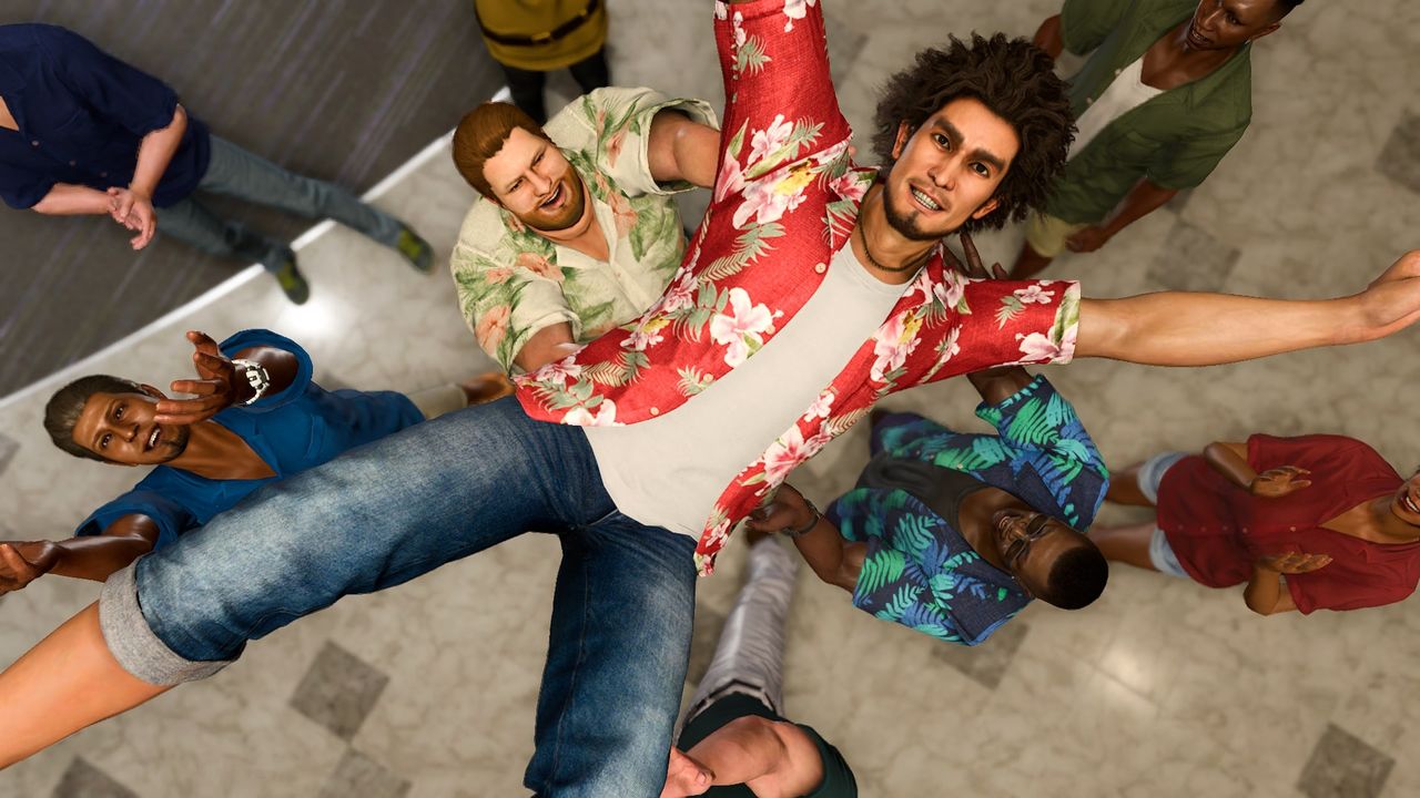 Ichiban passes an exam and is thrown in the air by onlookers