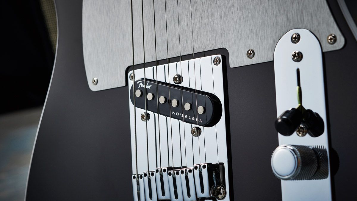 Now called Ultra Noiseless Vintage, these are hum-cancelling stacked humbuckers, not singlecoils. Note that the bridge has easy-to-intonate chromed brass block saddles