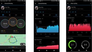 Garmin Connect screengrabs showing data collected by Garmin Instinct Crossover watch