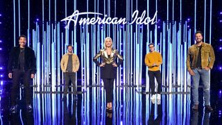 American Idol 2021 judges Lionel Ritchie, Katy Perry and Luke Bryan with host Ryan Seacrest and in-house mentor Bobby Bones.