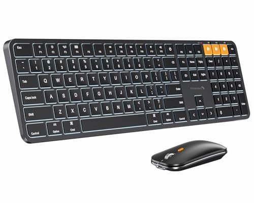 ProtoArc KM100-A Backlit Bluetooth Keyboard and Mouse for Mac