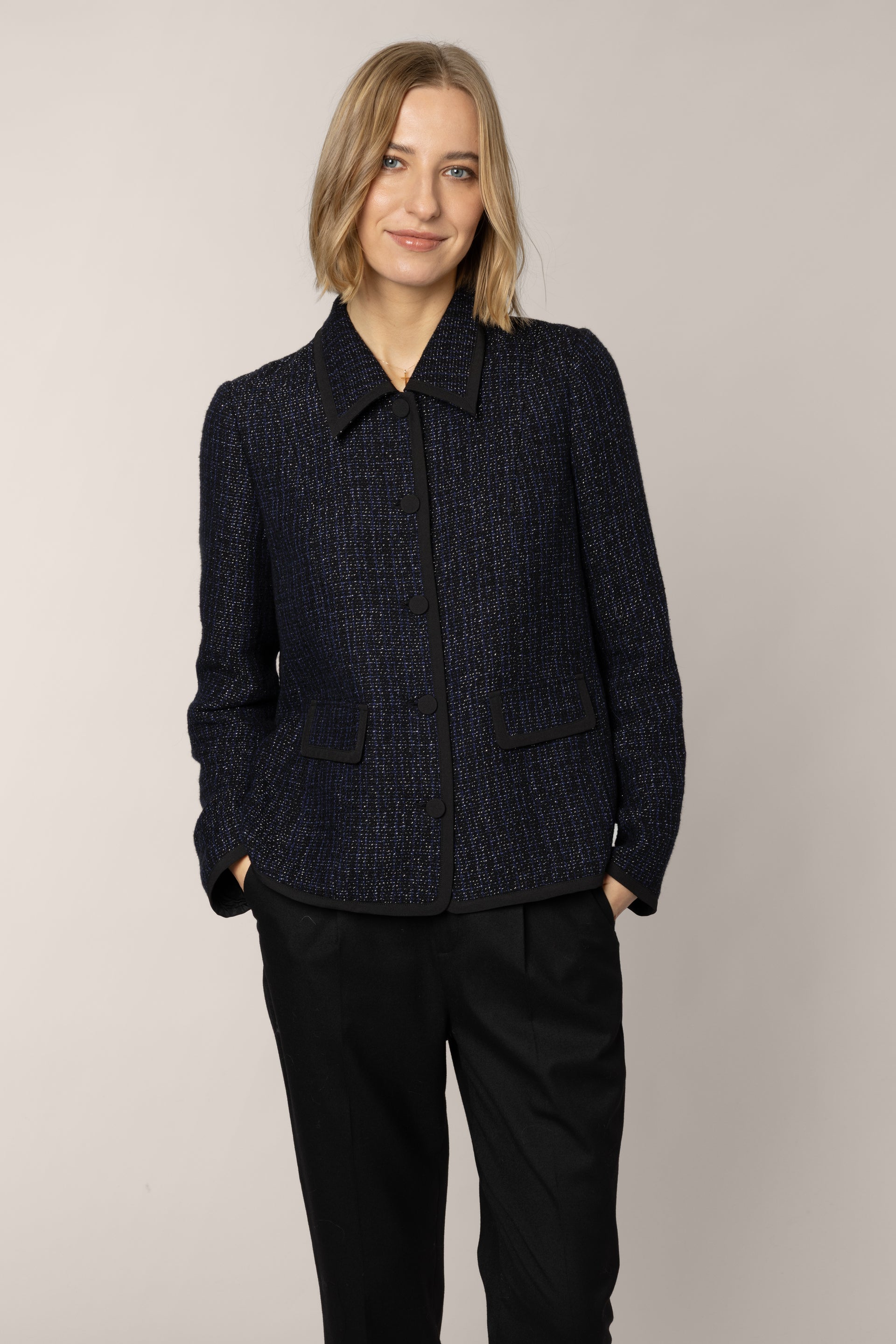 Celine Swing Jacket - Navy/silver - 6