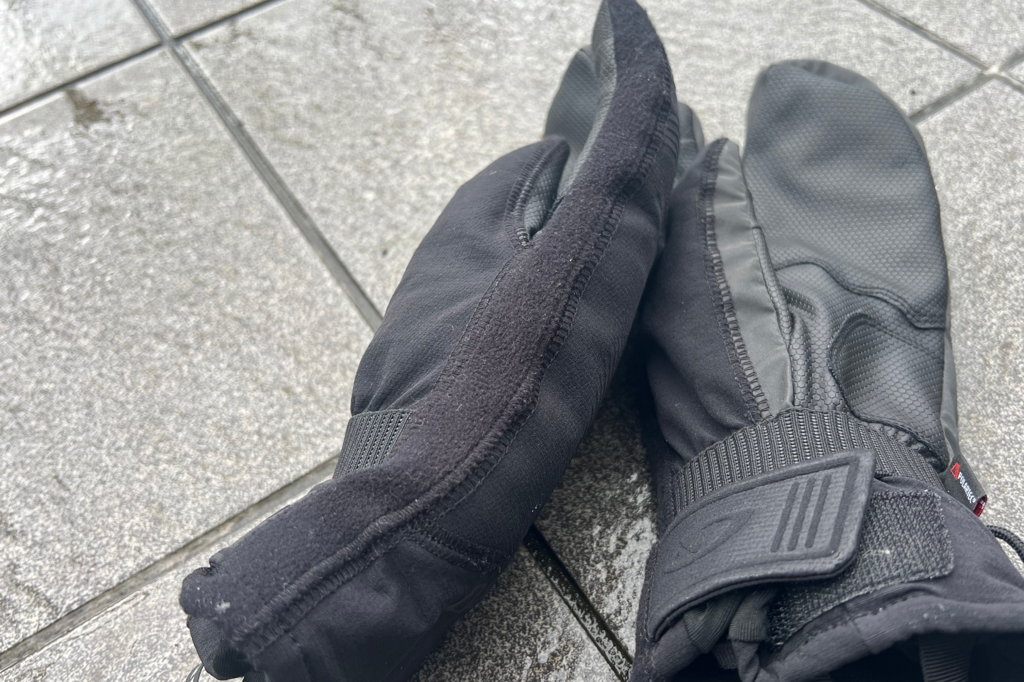 The Giro 100 Proof winter gloves nose wipe at the side of the glove