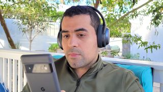 A video call being taken on the Treblab Z7 Pro