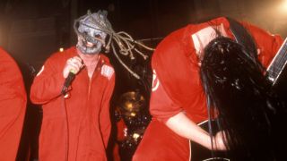 Slipknot on stage in 2000