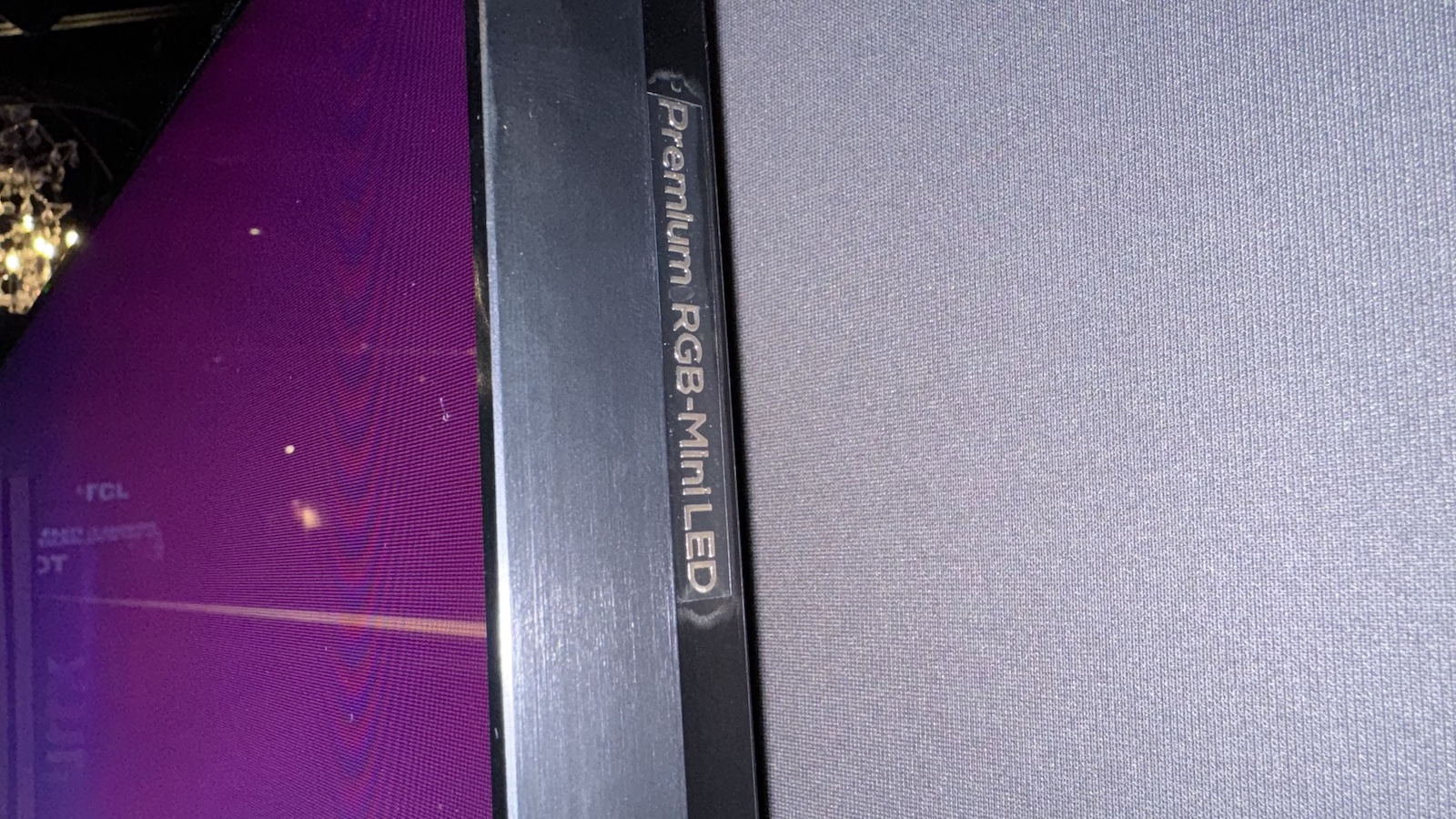 The 85-inch TCL C9L (aka RM9L) TV, photographed at CES 2026