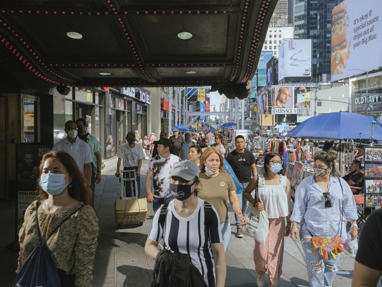 People in Times Square.