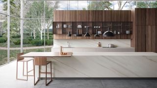 modern marble kitchen island by Caesarstone