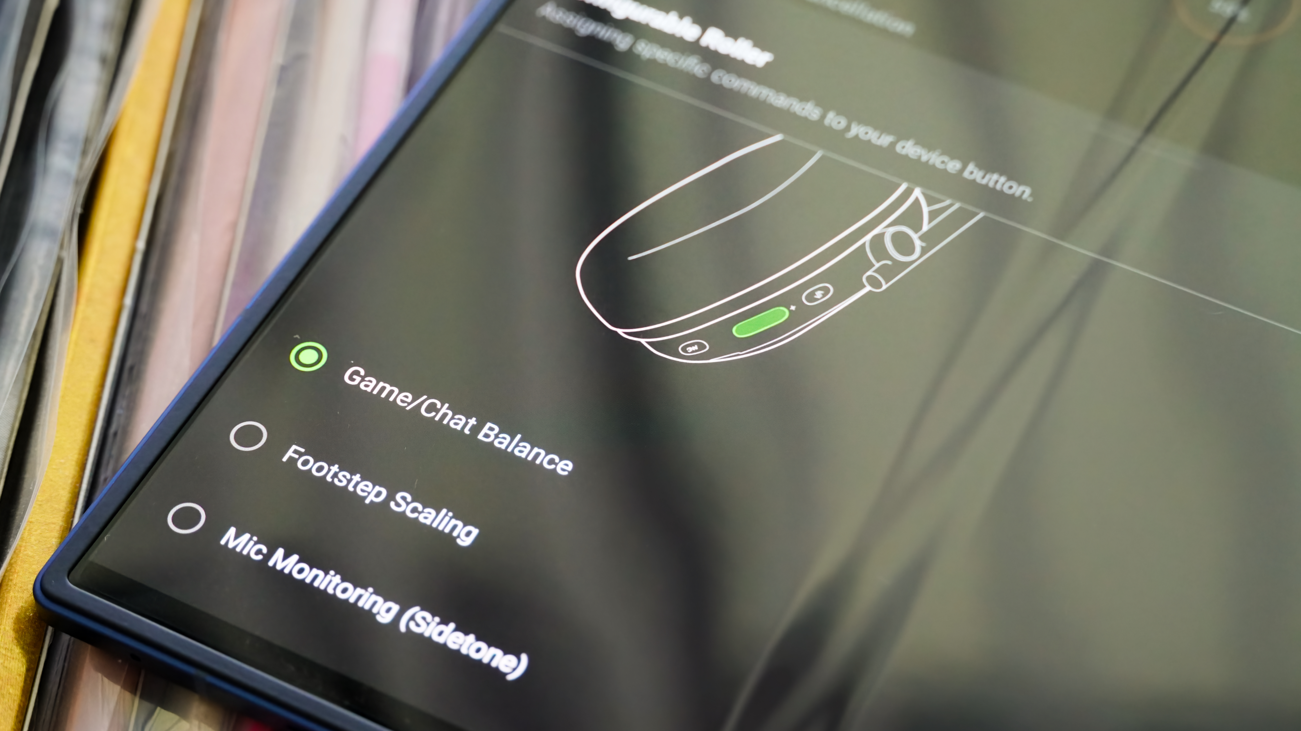 The Razer Audio app showing BlackShark V3 Pro roller controls.