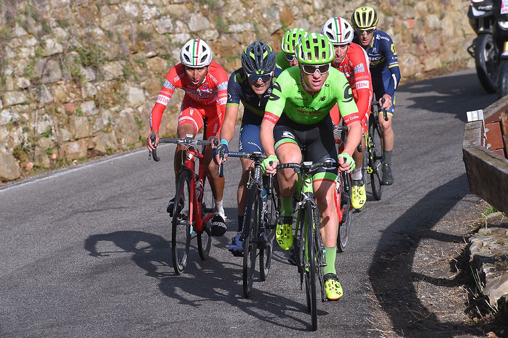 Simon Clarke drives the break at GP Industria &amp; Artigianato
