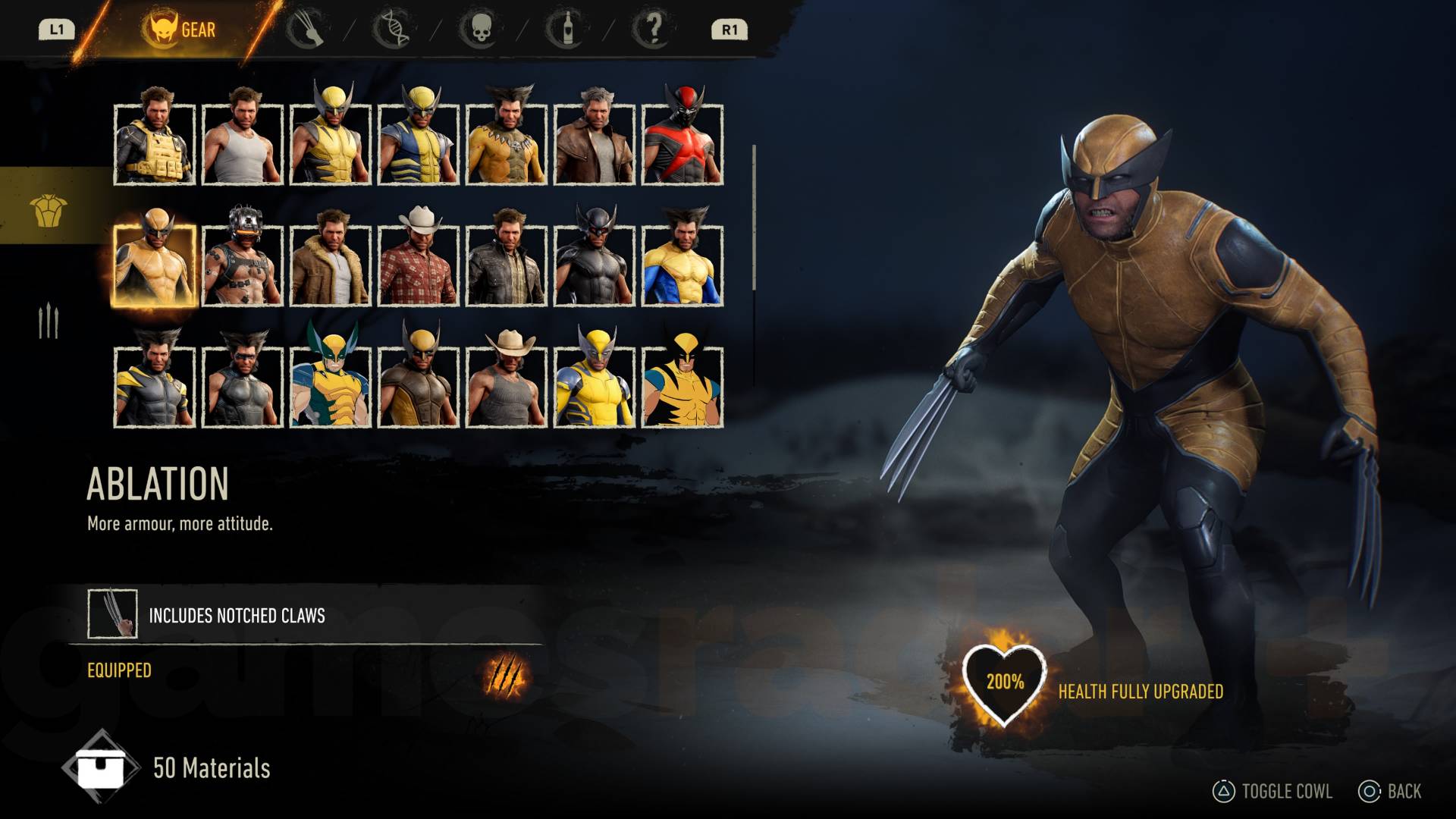 Marvel's Wolverine Ablation suit