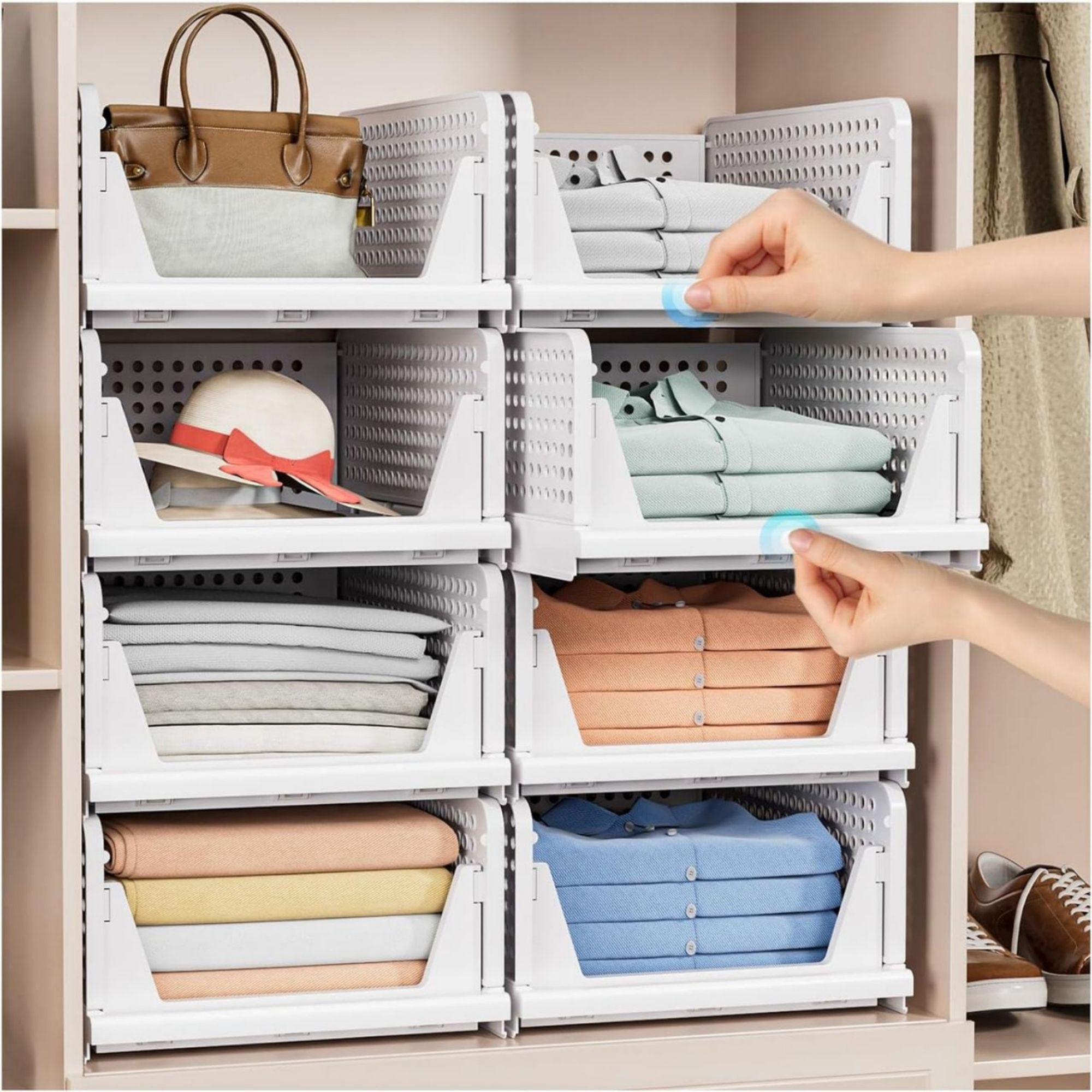 4 Pack Folding Closet Organizers