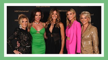 2023 NBCUniversal Upfront in New York City on Monday, May 15, 2023 -- Pictured: (l-r) Ramona Singer, LuAnn de Lesseps, Kelly Bensimon, Kristen Taekman, Dorinda Medley, "The Real Housewives Ultimate Girls Trip" season 4 on Peacock