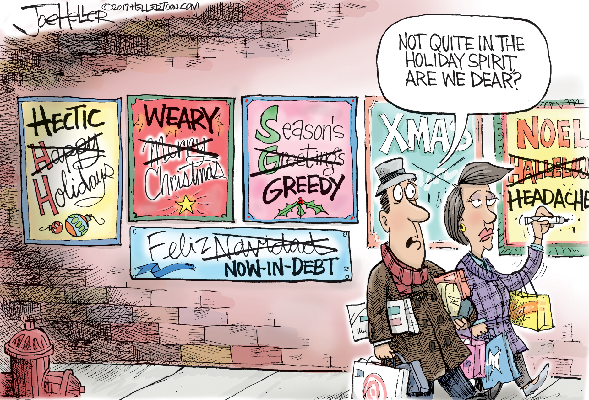 Editorial cartoon U.S. Christmas