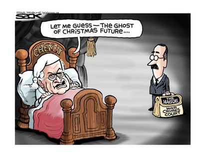 Political cartoon Dick Cheney torture report