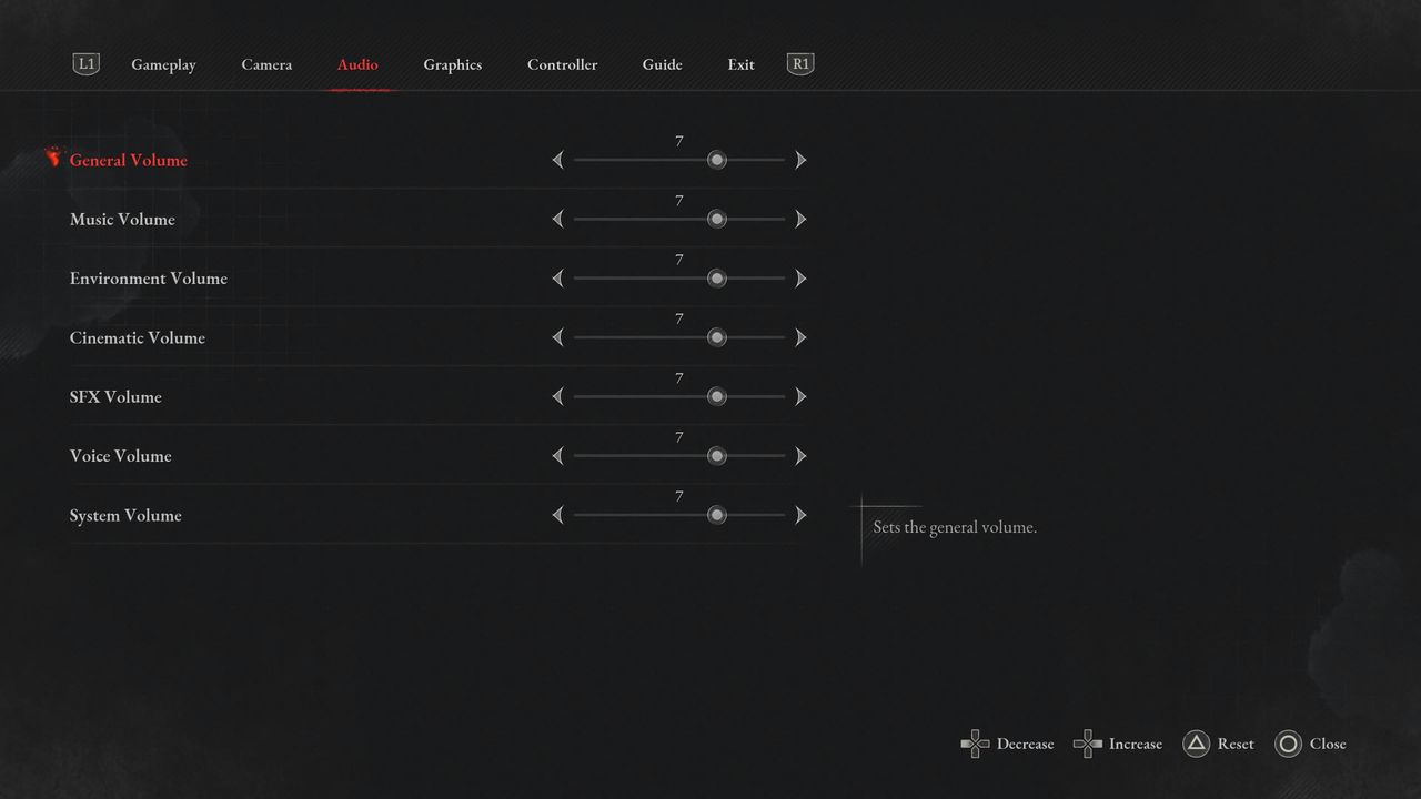 Lies of P menu screen