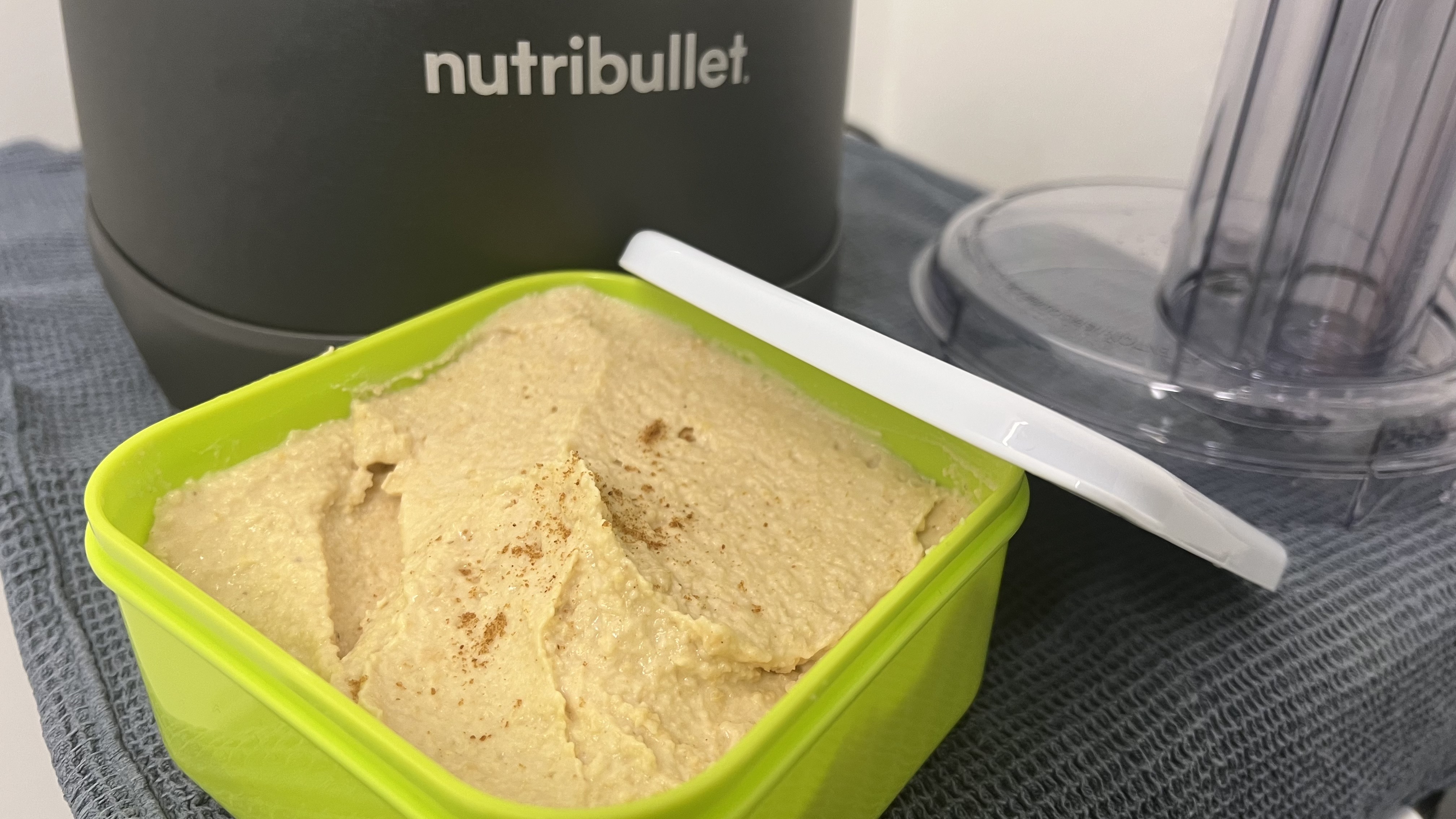 Hummus made using Nutribullet Triple Prep System