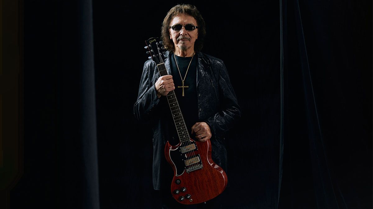 Tony Iommi with his new signature Gibson SG Special