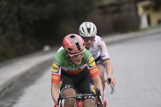 The pack rides during the Women's elite race of the 'Strade Bianche' (White Roads) one day cycling race (137km) from and to Siena - Tuscany,- Saturday, MARCH 2, 2024. Sport - cycling . (Photo by Marco Alpozzi/Lapresse)