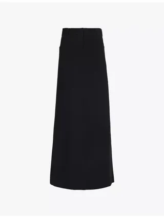 Malvo Straight-Cut Wool-Blend Maxi Skirt