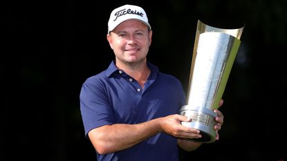 Richard Sterne with the Soudal Open trophy 