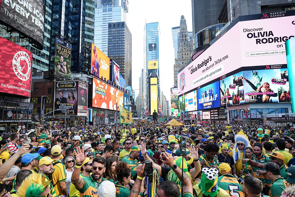 Brazil fans in Time Square