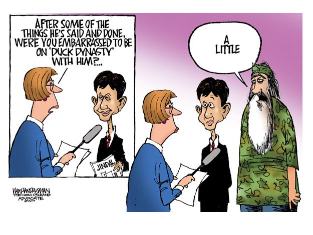 Editorial cartoon Jindal Duck Dynasty