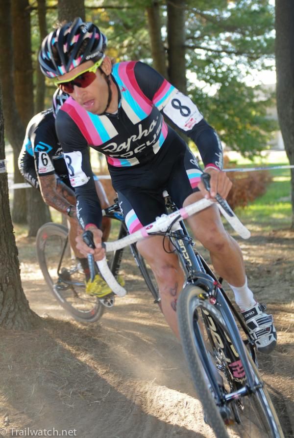 Chris Jones (Rapha Focus) riding most of the race in third place