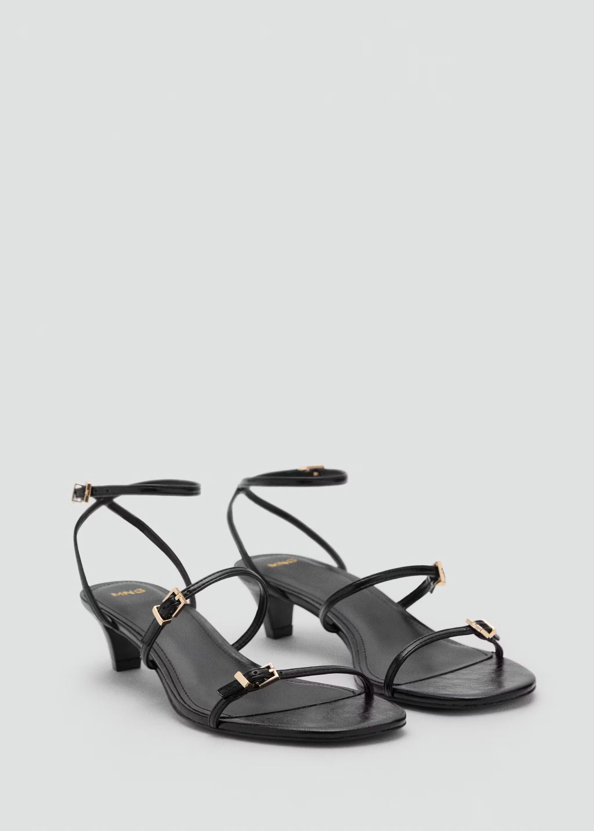 Mango kitten heel buckle sandals