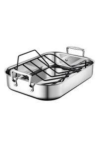 Le Creuset Stainless-Steel Roasting Pan with Nonstick Rack $138