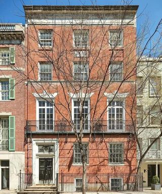 NYC red brick townhouse exterior