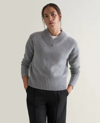 riseandfall, Women's Merino Cashmere V-Neck Jumper