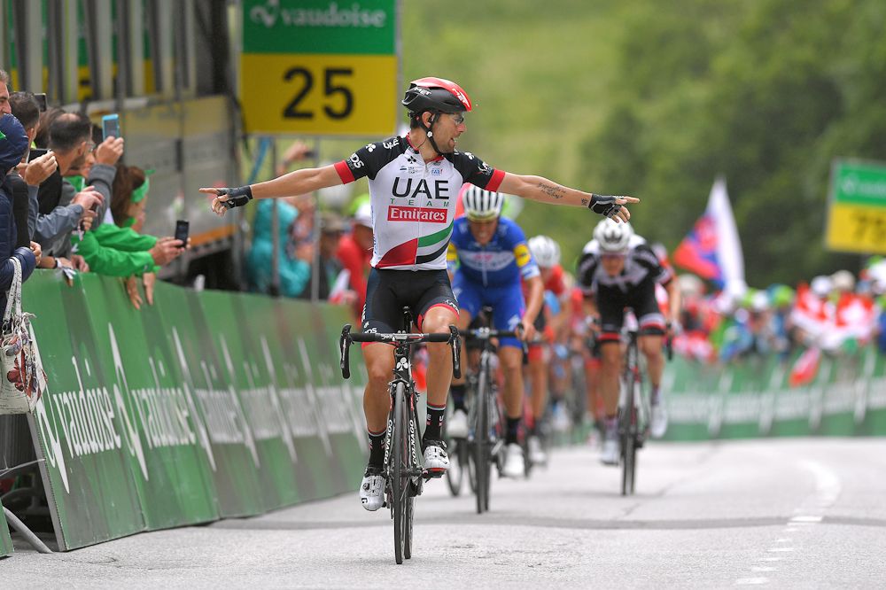 Diego Ulissi (UAE Team Emirates) wins stage 5 at the Tour de Suisse
