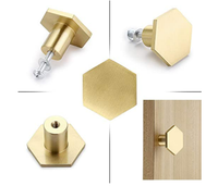 10-pack of gold hexagon cabinet knobs in solid brass, 30x21mm | $22.59 at Amazon