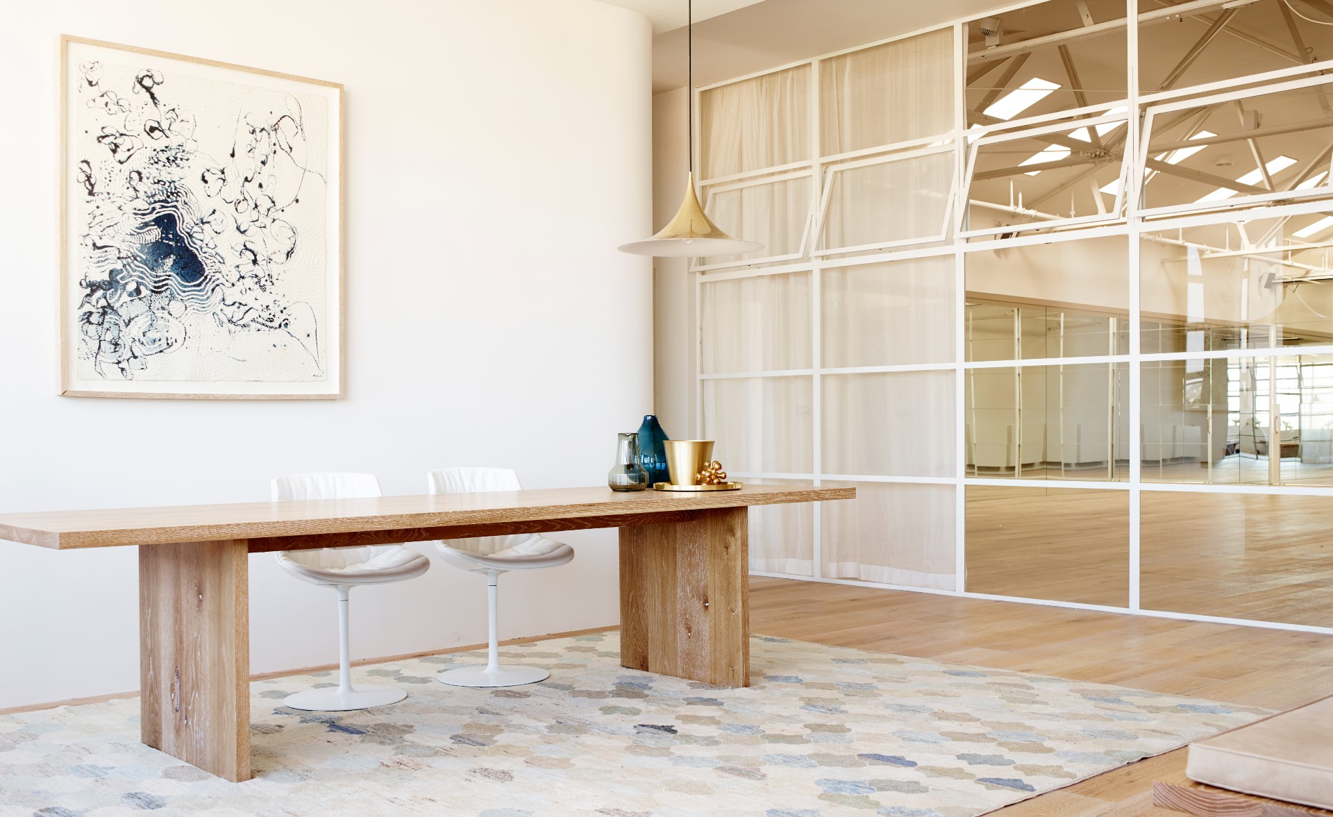 Interior with floor to ceiling glass
