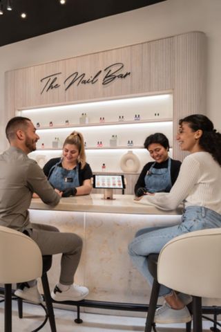 people enjoying a townhouse manicure