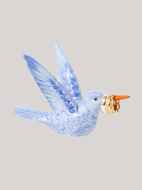 Hummingbird Ceramic Ring Holder 