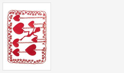 Playing card, red hearts