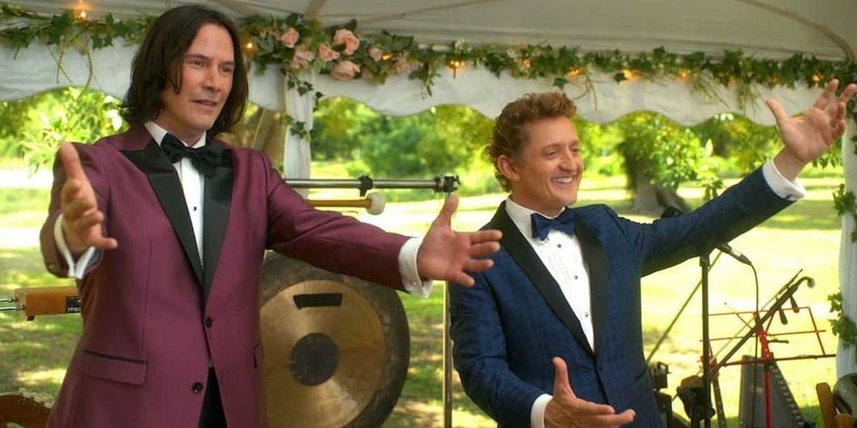 Bill &amp; Ted Face The Music Bill and Ted with open arms at a wedding reception