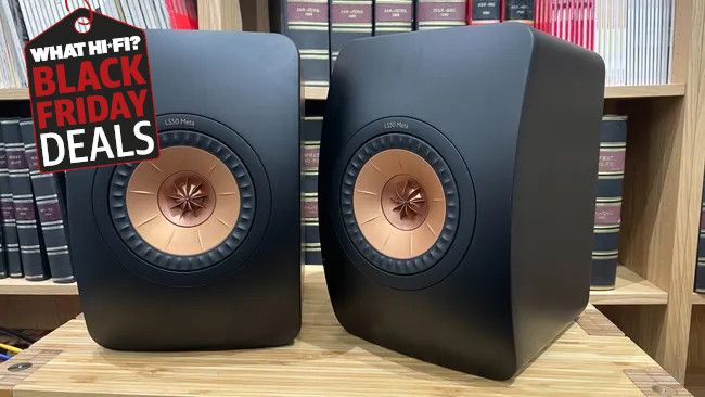 KEF LS50 Meta with Black Friday logo