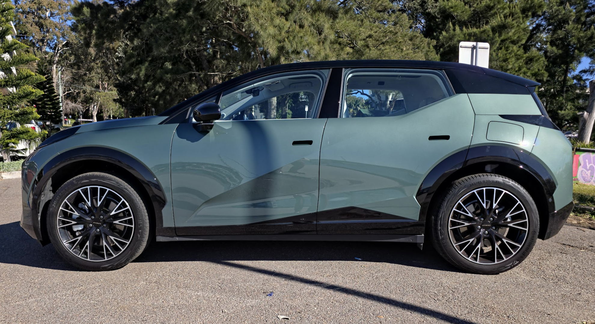 The Zeekr X from its side