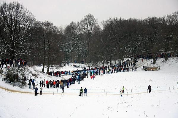 The snow-swept parcours in Heerlen made for a postcard picture.