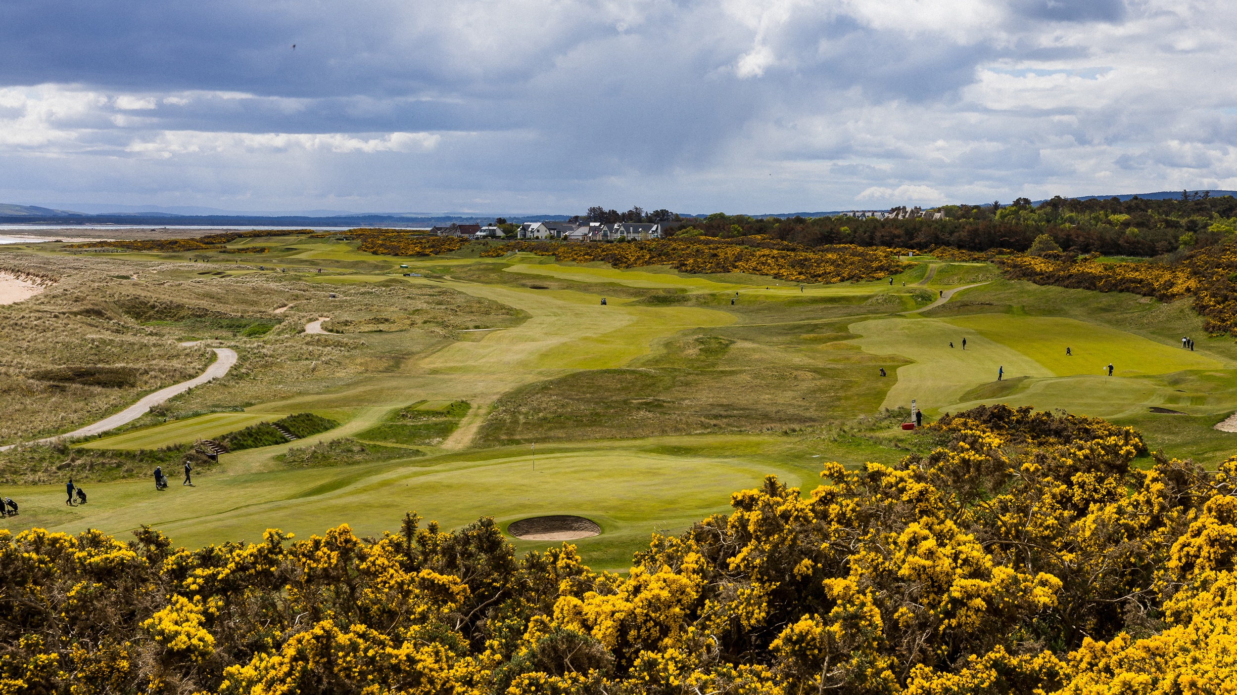 A view from above of Royal Dornoch Golf Club