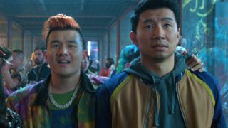 Ronny Chieng and Simu Liu in Shang-Chi and the Legend of the Ten Rings
