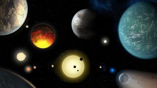 Artist's depictions of some of the exoplanets discovered by NASA's Kepler mission.