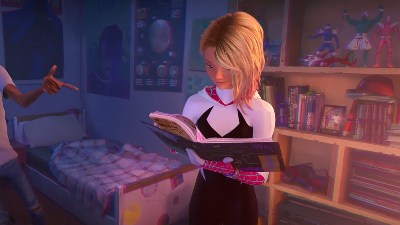 A screenshot of the Spider-Mobile toy in Spider-Man: Across the Spider-Verse