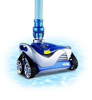 Zodiac Mx6 Automatic in Ground Pool Cleaner with blue water graphic against white background.