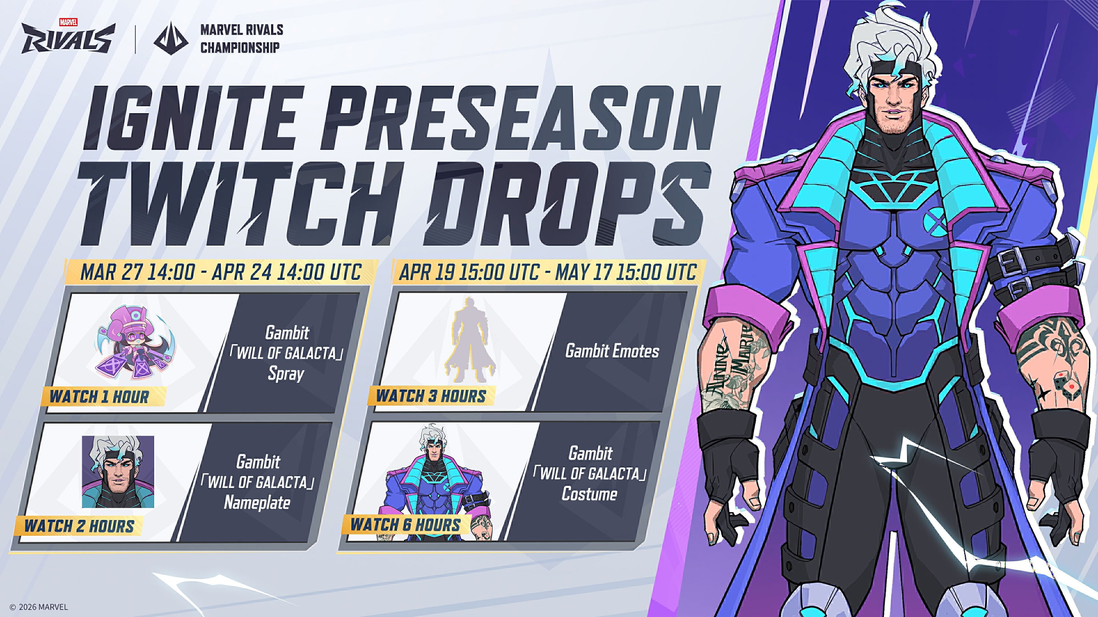 Marvel Rivals Twitch Drops for Ignite Preseason